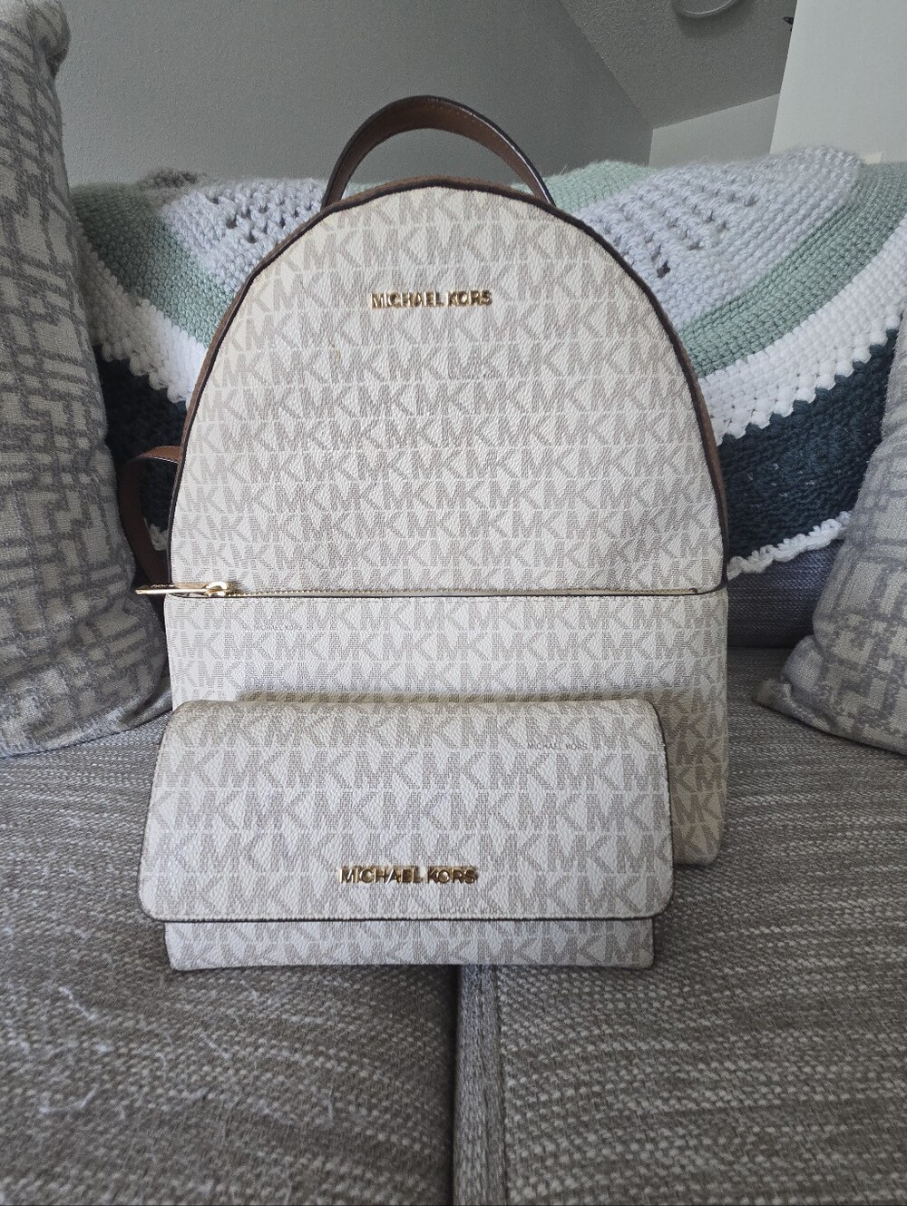MK Backpack and Wallet
